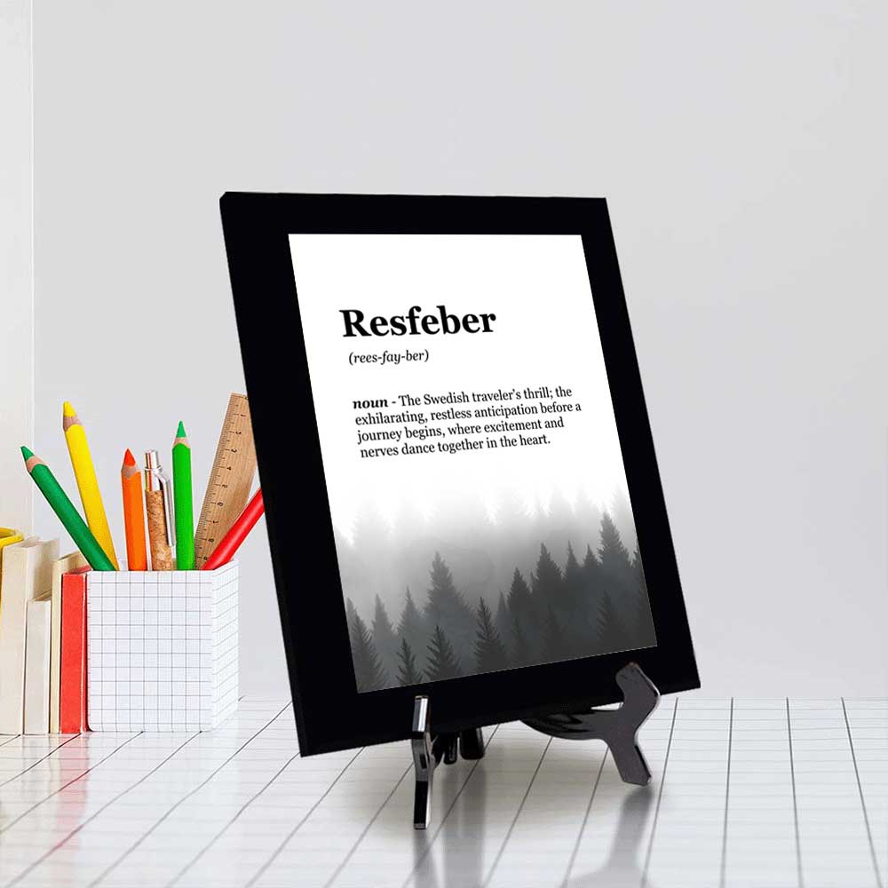 Resfeber Definition Decorative Wall Plaque With Easel Acrylic Stand