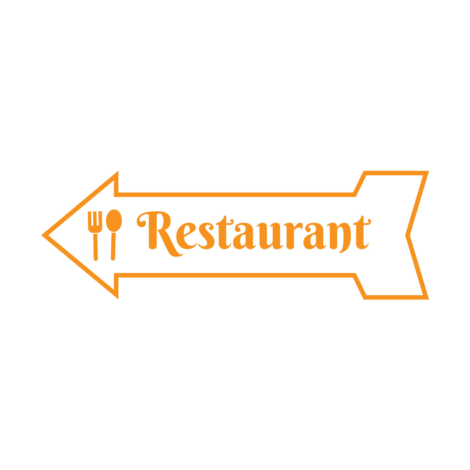 Arrow Shape Restaurant 12×4&Prime; Wall or Door Sign | Public Shop Signage