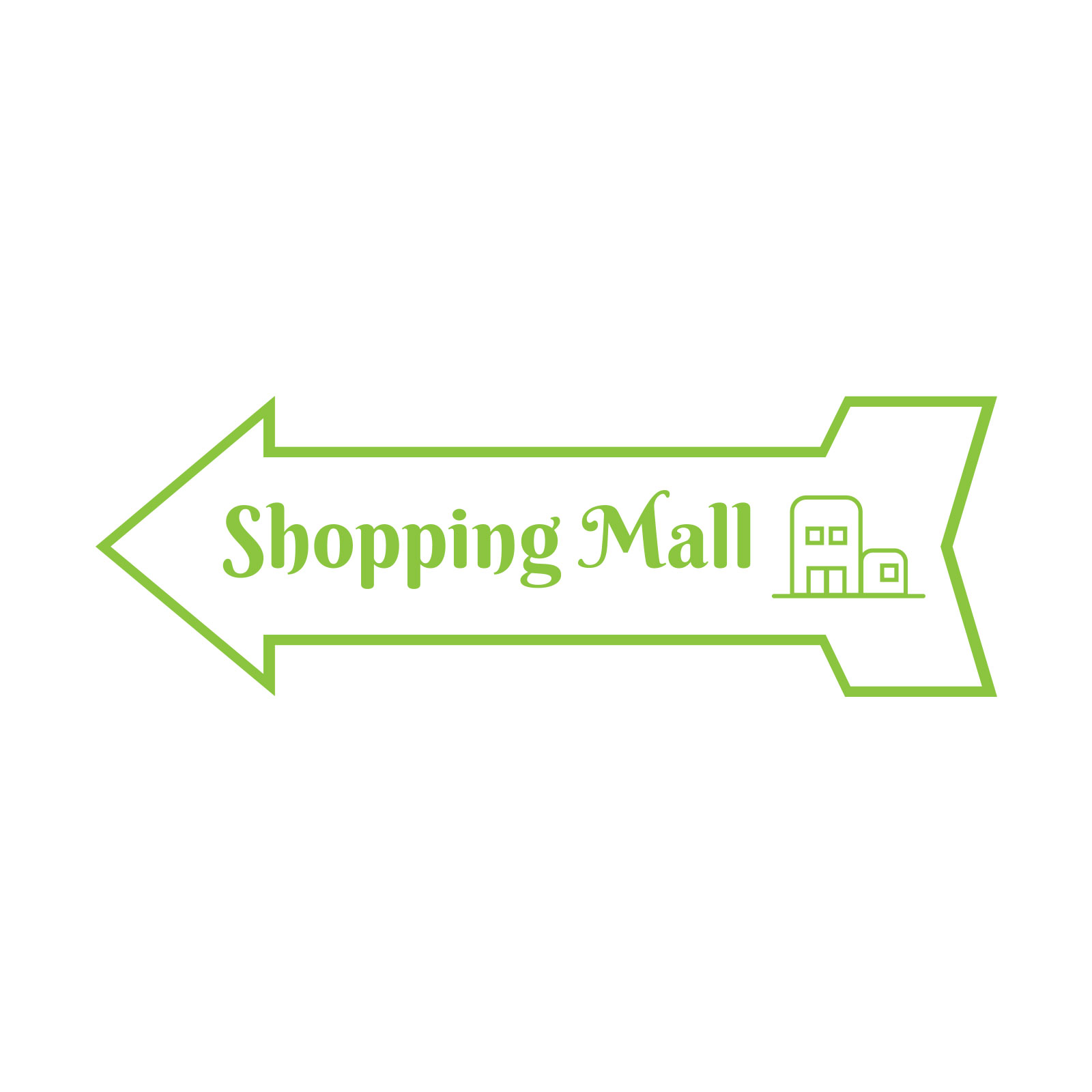 Arrow Shape Shopping Mall 12×4&Prime; Wall or Door Sign | Public Shop Signage
