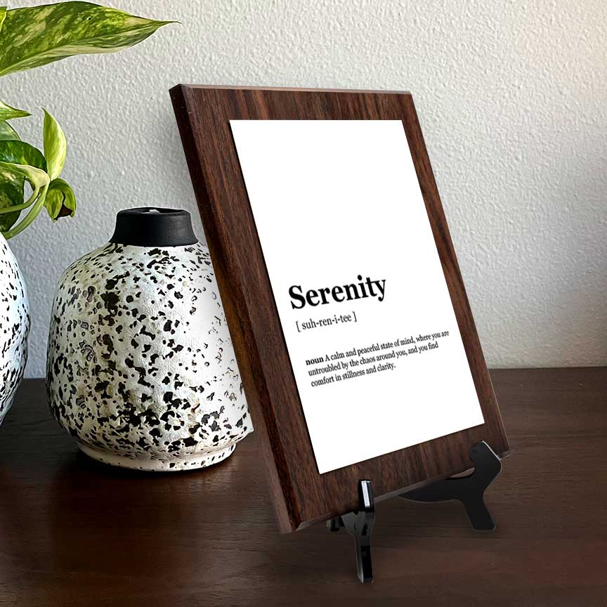 Serenity Dictionary Definition Decorative Wall Plaque With Easel Acrylic Stand - Picture 16 of 21