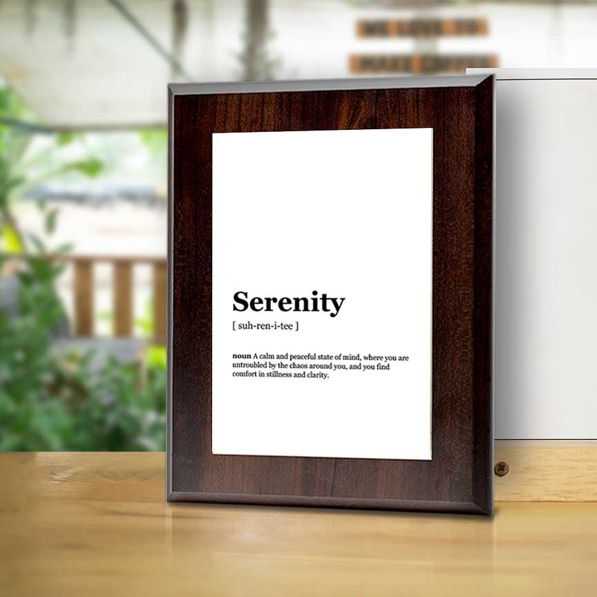 Serenity Dictionary Definition Decorative Wall Plaque With Easel Acrylic Stand - Picture 20 of 21