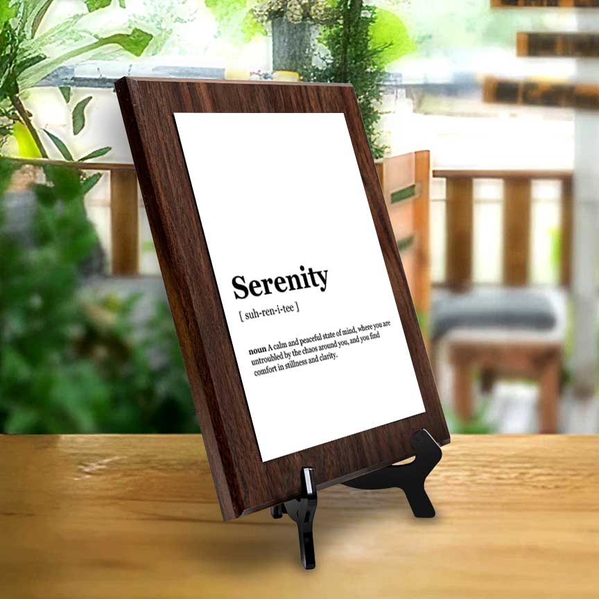 Serenity Dictionary Definition Decorative Wall Plaque With Easel Acrylic Stand - Picture 17 of 21