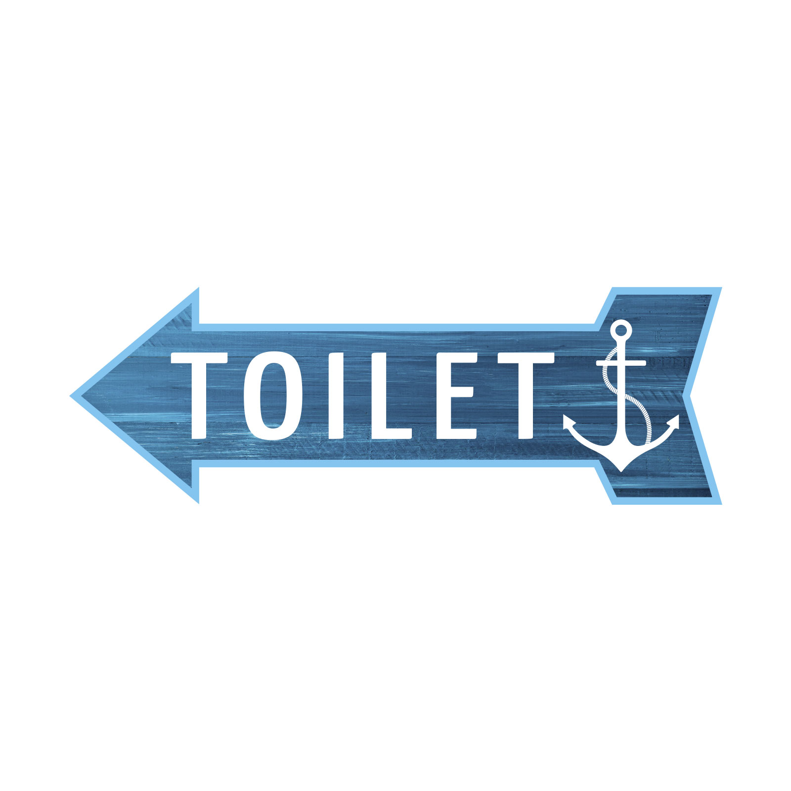 Arrow Shape Toilet 12×4&Prime; Wall or Door Sign | Bathroom & Restroom Signage