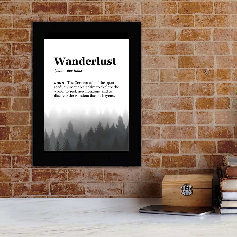 Wanderlust Definition Decorative Wall Plaque With Easel Acrylic Stand