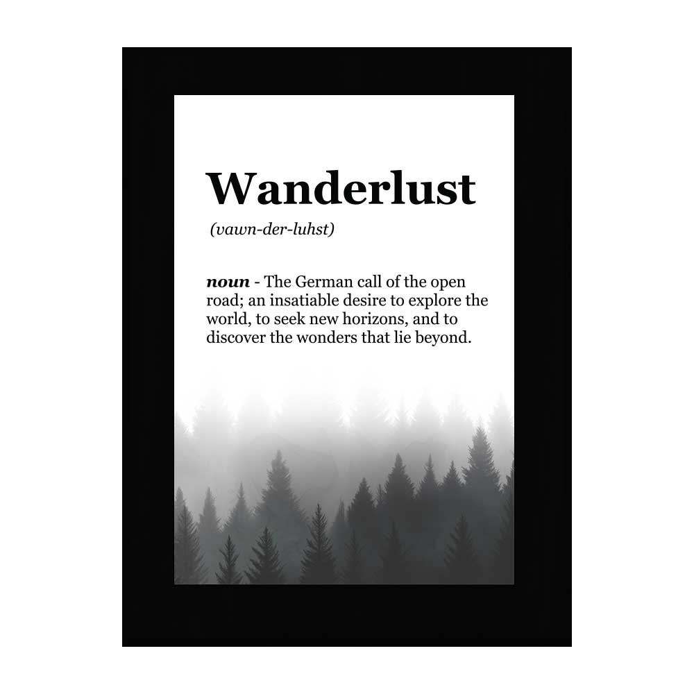 Wanderlust Definition Decorative Wall Plaque With Easel Acrylic Stand