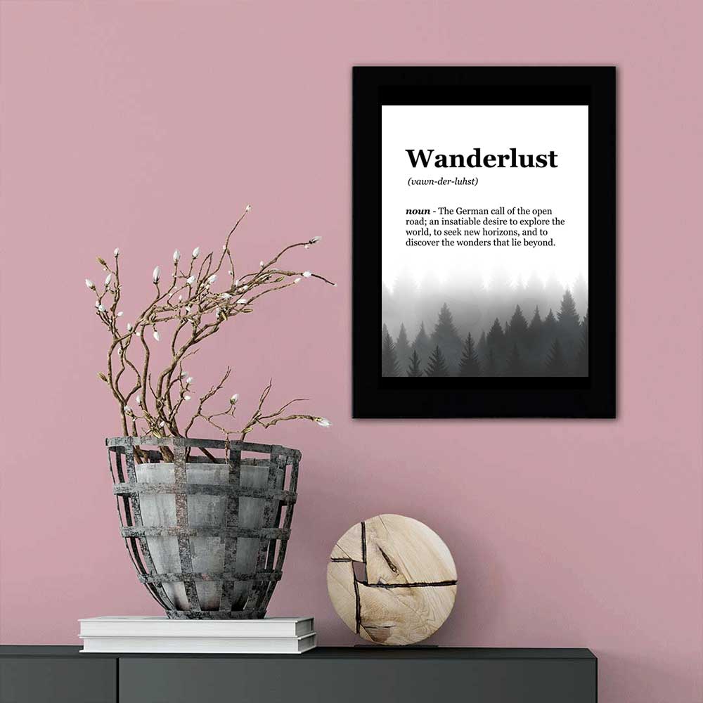 Wanderlust Definition Decorative Wall Plaque With Easel Acrylic Stand