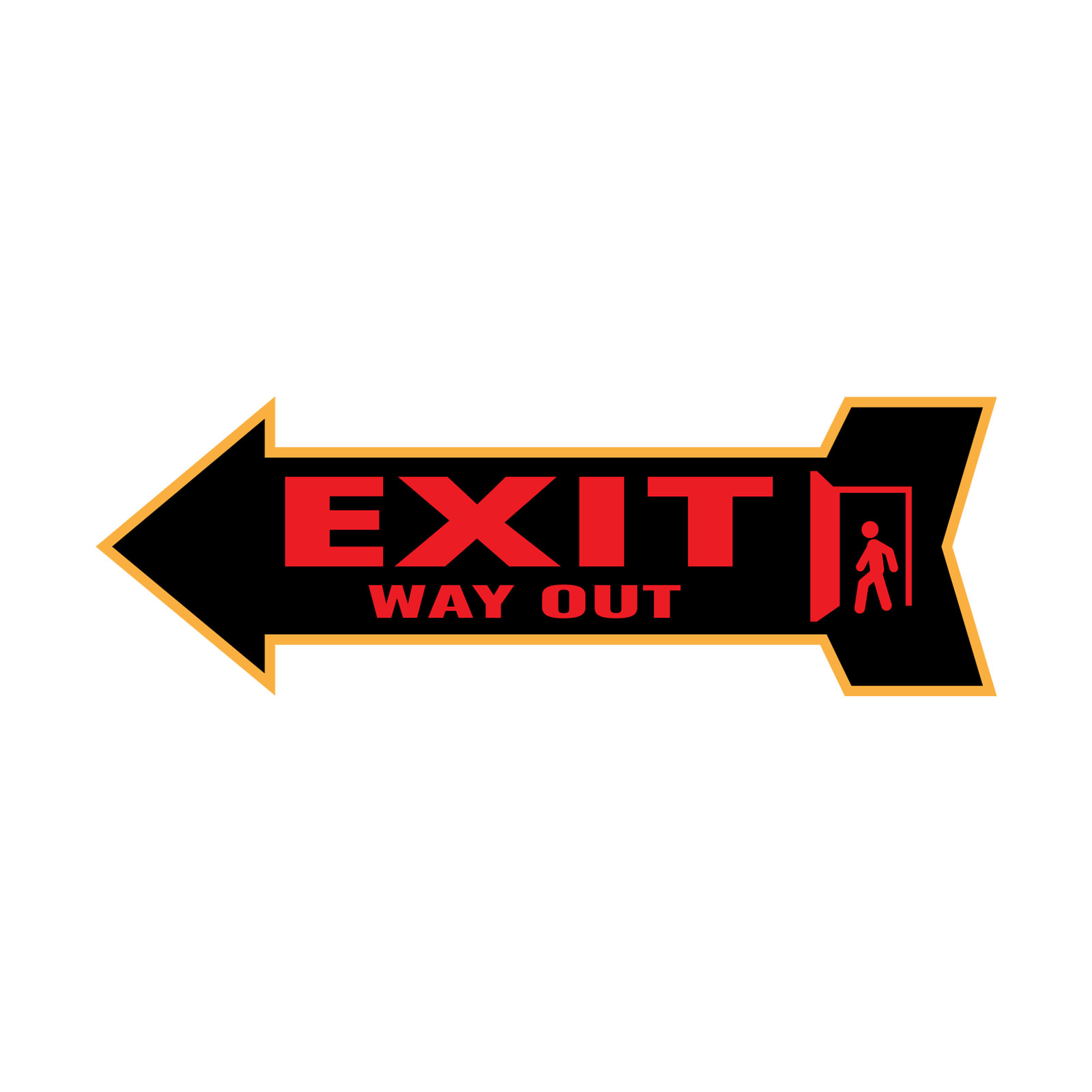 Arrow Shape Exit Way Out 12×4&Prime; Wall or Door Sign | Public Signage