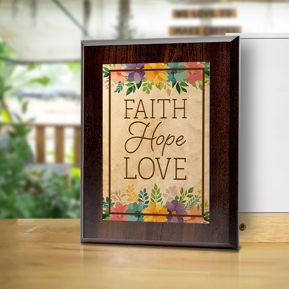 Faith Hope Love Decorative Wall Plaque With Easel Acrylic Stand | Home Decor - Picture 26 of 36