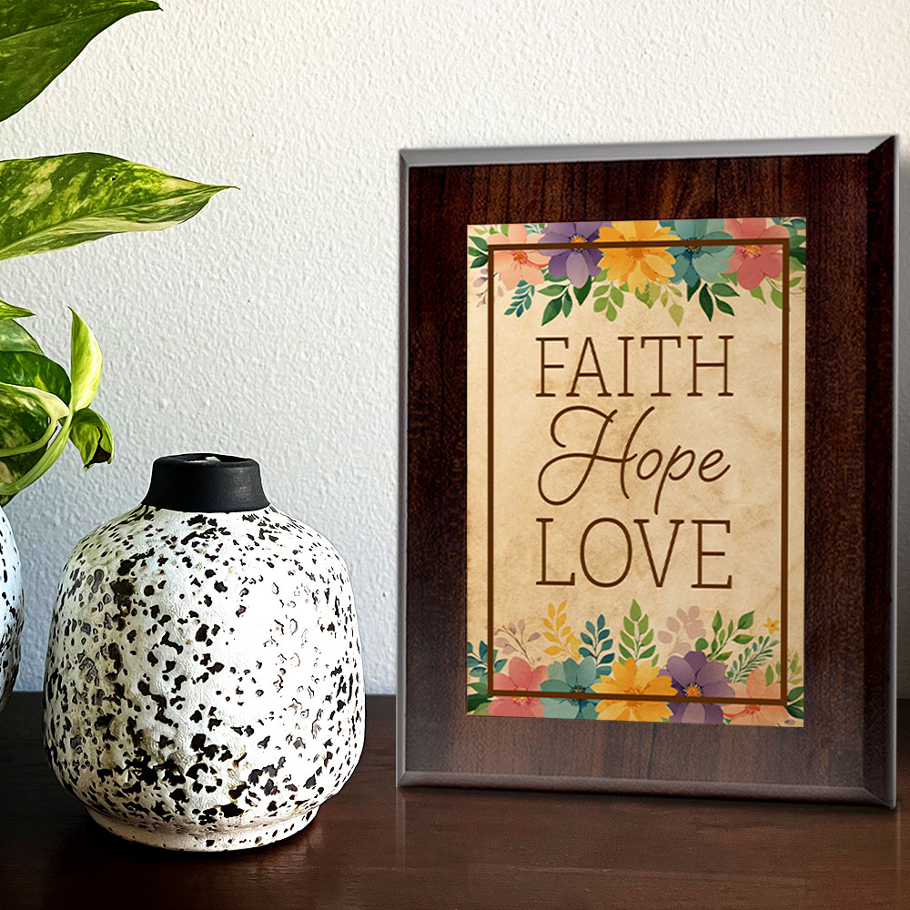 Faith Hope Love Decorative Wall Plaque With Easel Acrylic Stand | Home Decor - Picture 25 of 36