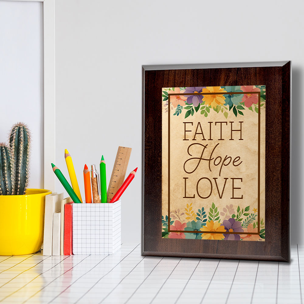 Faith Hope Love Decorative Wall Plaque With Easel Acrylic Stand | Home Decor - Picture 32 of 36