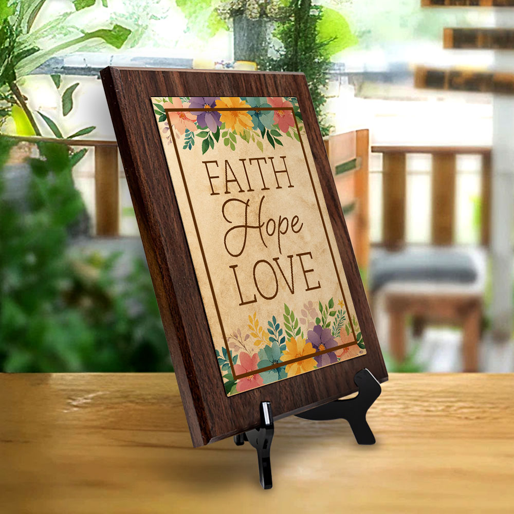 Faith Hope Love Decorative Wall Plaque With Easel Acrylic Stand | Home Decor - Picture 30 of 36