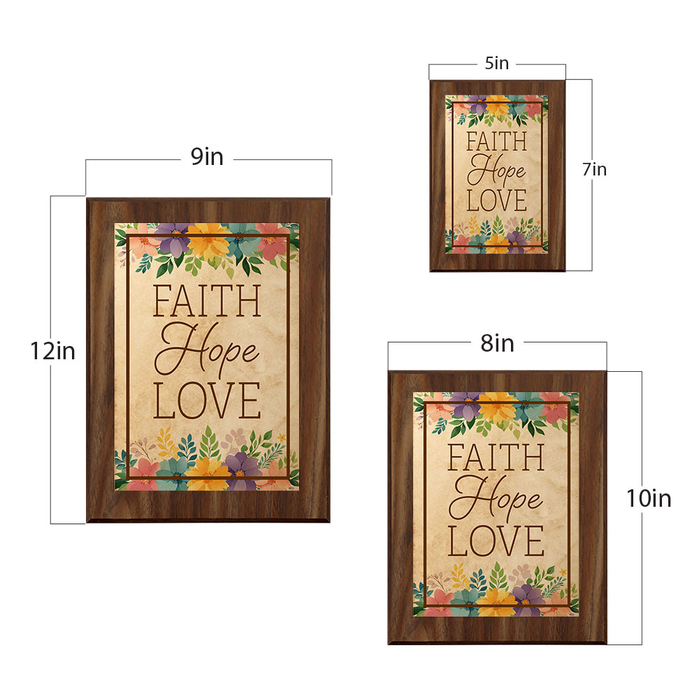 Faith Hope Love Decorative Wall Plaque With Easel Acrylic Stand | Home Decor - Picture 36 of 36
