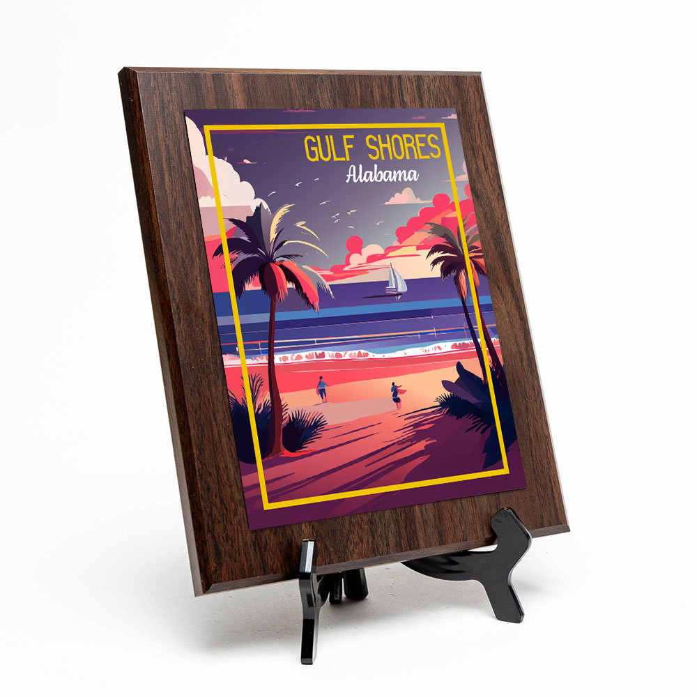 Gulf Shores Alabama Decorative Wall Plaque With Easel Acrylic Stand