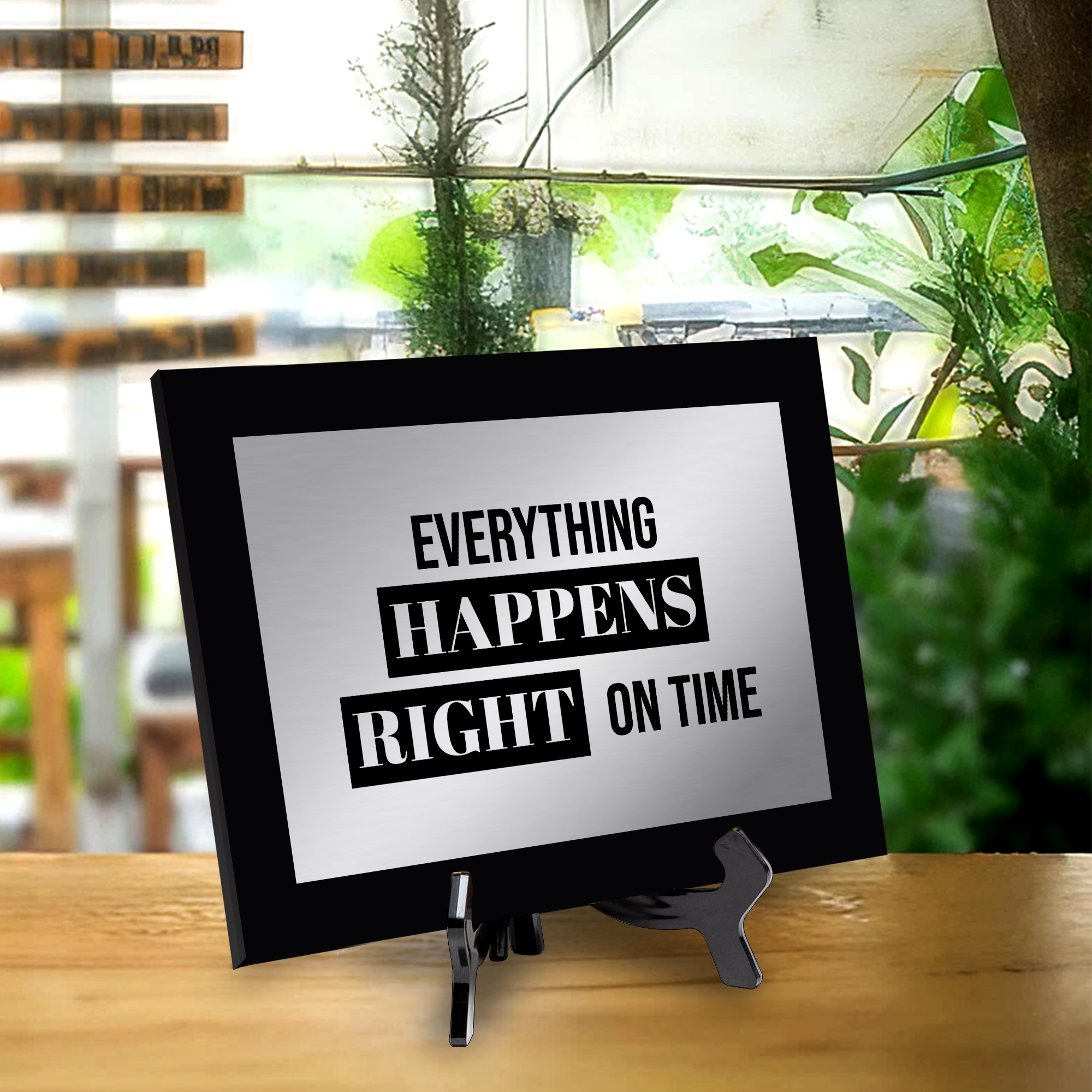 Everything Happens Right on Time Decorative Wall Plaque | Easel Mount Option