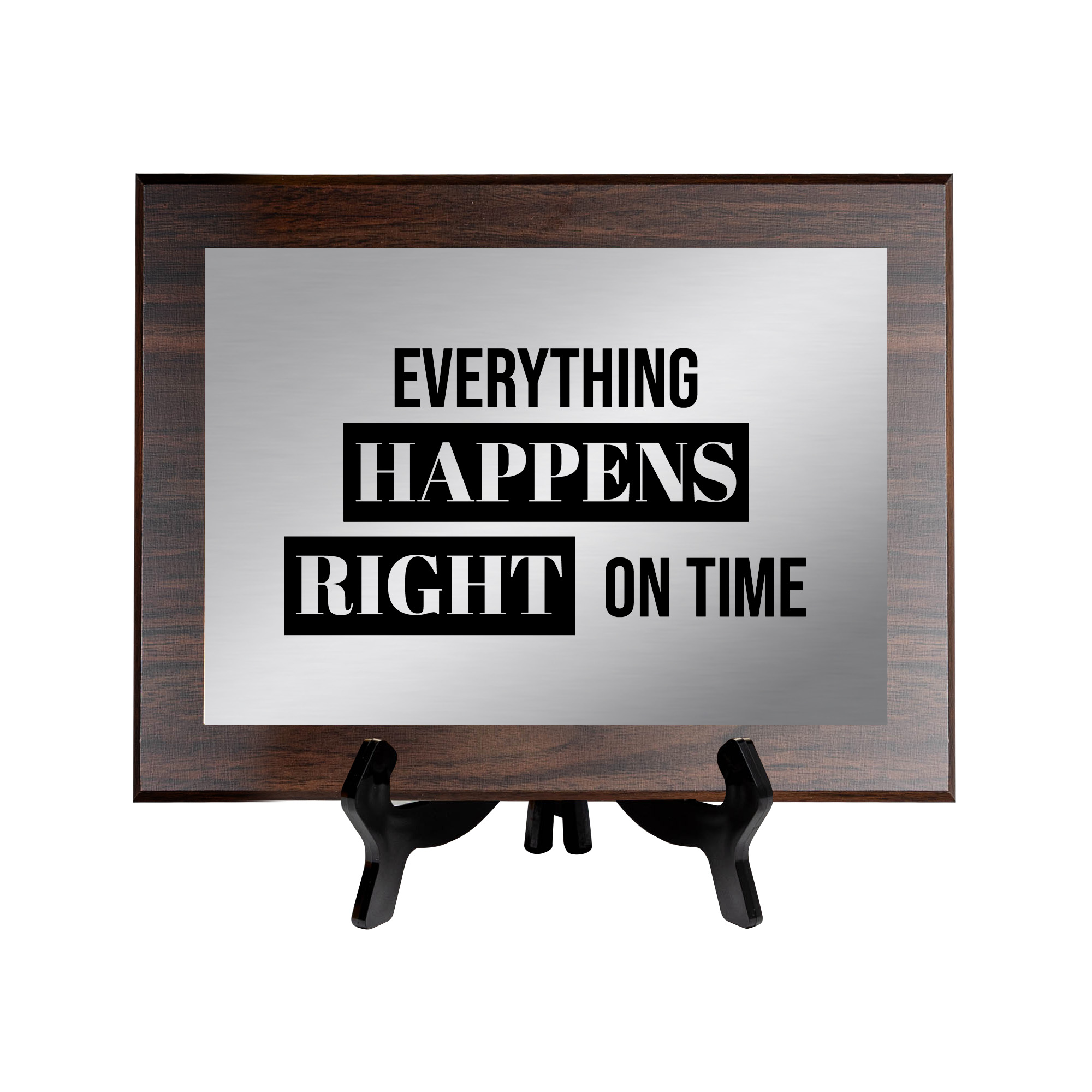 Everything Happens Right on Time Decorative Wall Plaque | Easel Mount Option