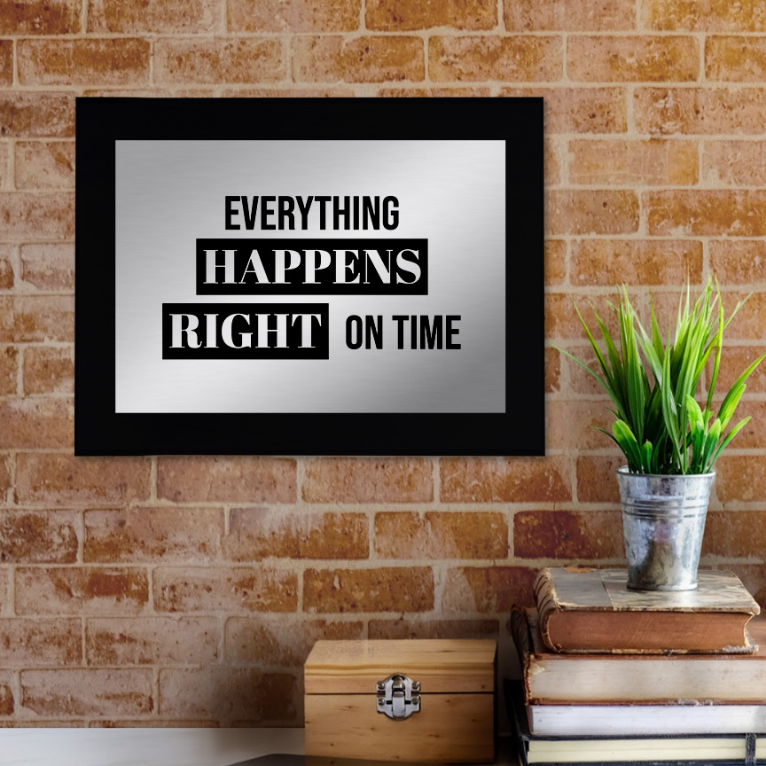 Everything Happens Right on Time Decorative Wall Plaque | Easel Mount Option
