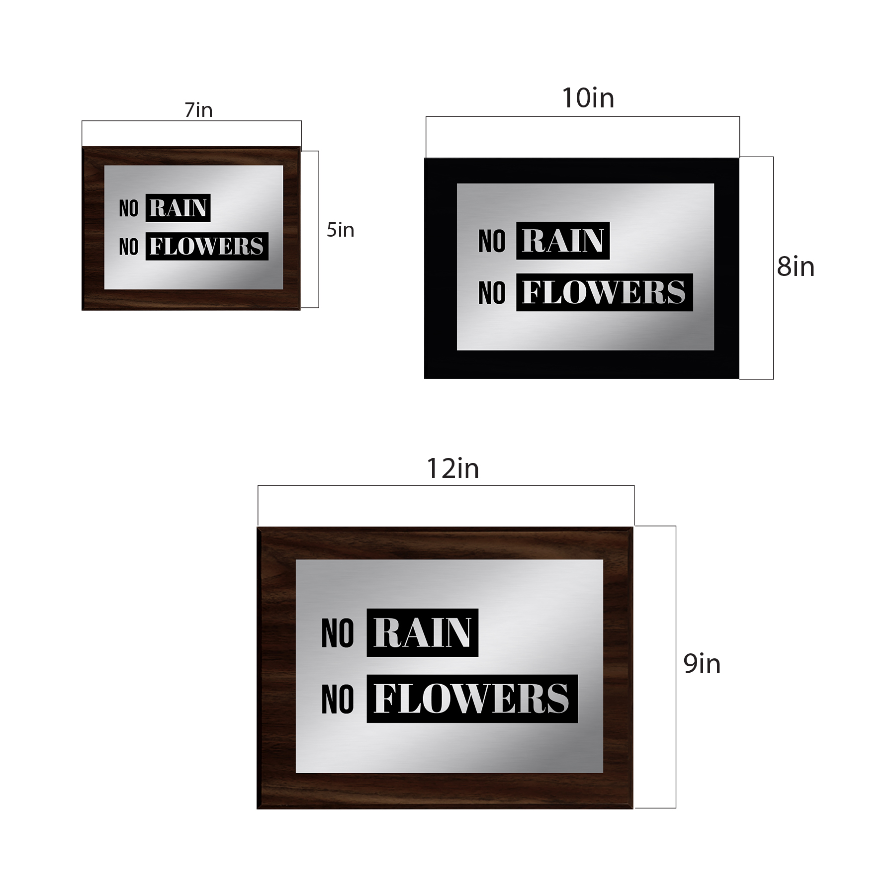 No Rain, No Flowers Decorative Wall Plaque | Easel Mount Option