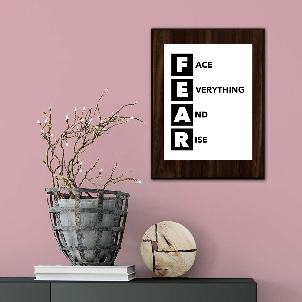 FEAR Decorative Wall Plaque | Motivational Home Decor