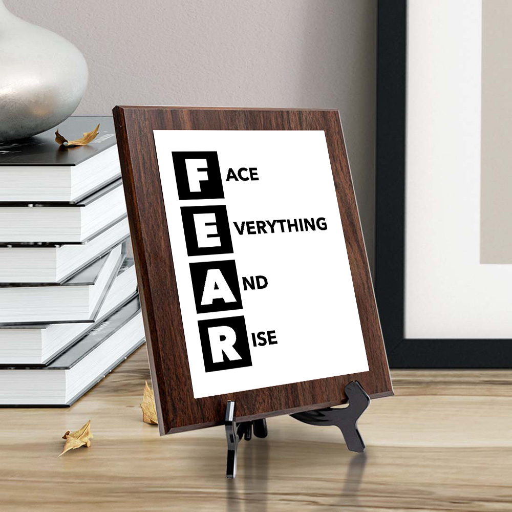 FEAR Decorative Wall Plaque | Motivational Home Decor