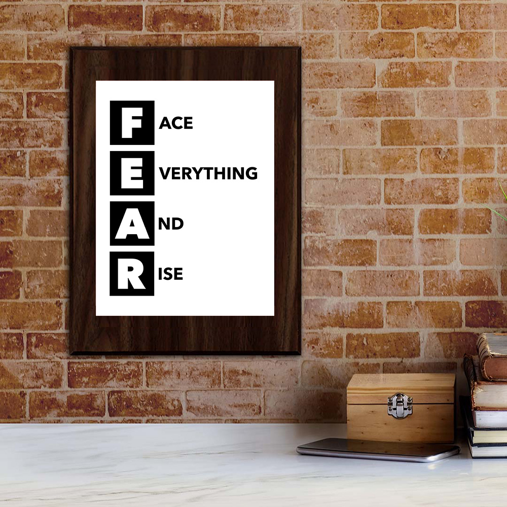 FEAR Decorative Wall Plaque | Motivational Home Decor