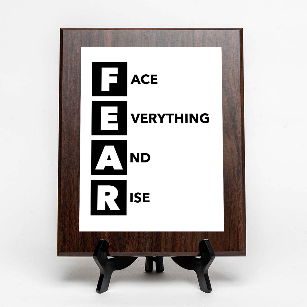 FEAR Decorative Wall Plaque | Motivational Home Decor