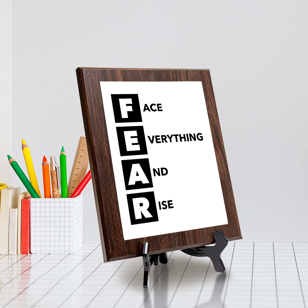 FEAR Decorative Wall Plaque | Motivational Home Decor