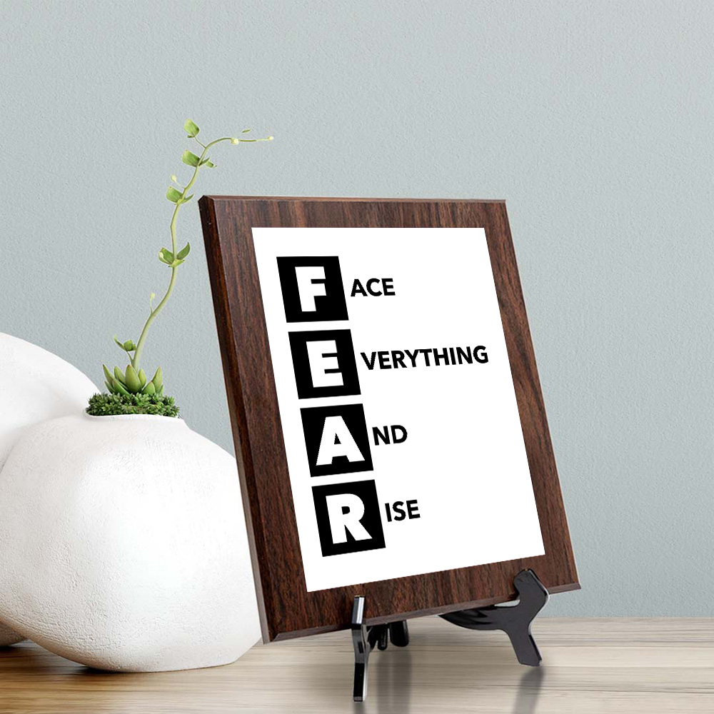 FEAR Decorative Wall Plaque | Motivational Home Decor