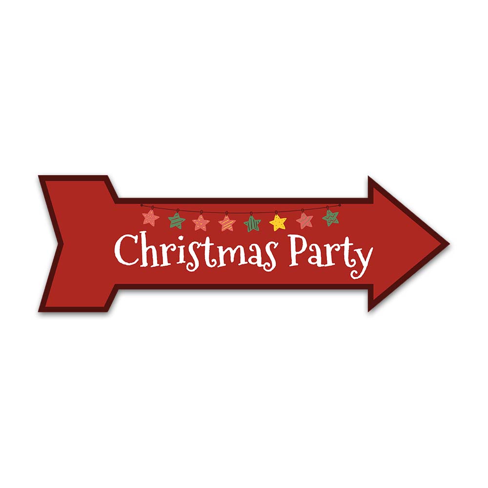 Arrow Shape Plus Christmas Party 12×4&Prime; Wall or Door Sign | Christmas