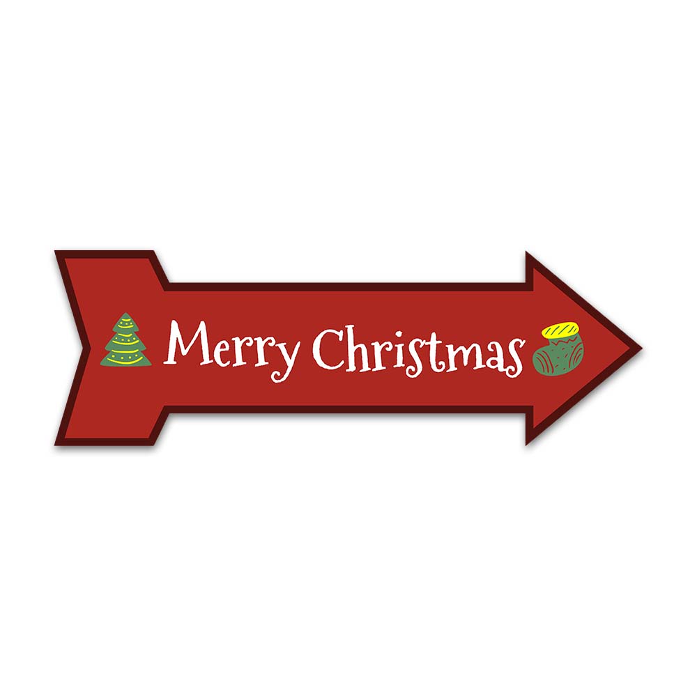 Arrow Shape Merry Christmas 12×4&Prime; Wall or Door Sign | Holiday Decoration