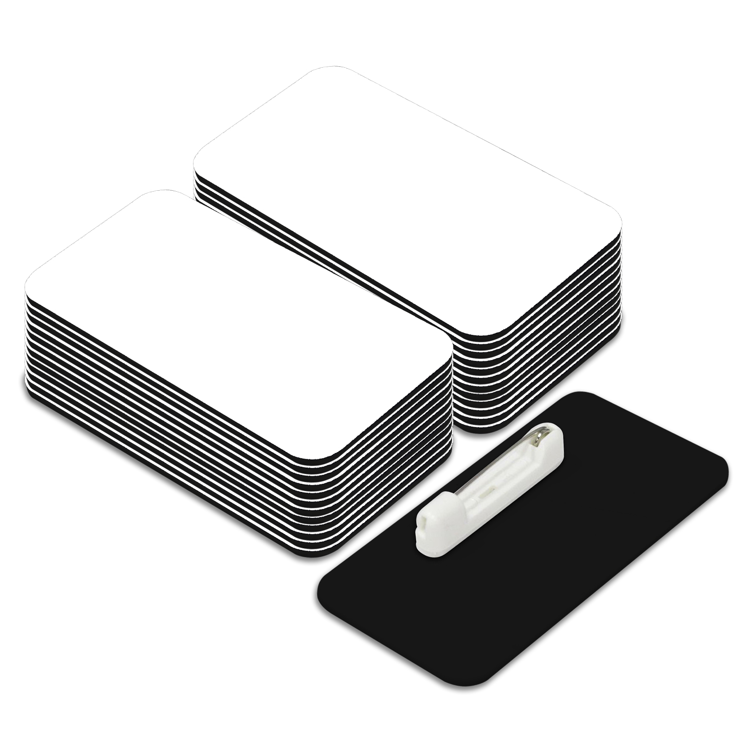 All Quality Name Tag/Badge Blanks – 25 Pack – 1.5&Prime; X 3&Prime;, Round Corners, Pin