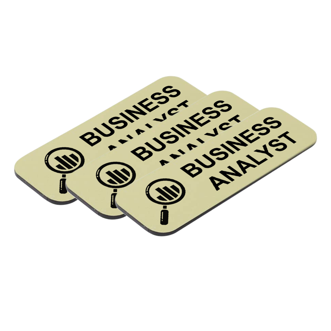 Business Analyst 1″ x 3″ Name Tag, Stock Badges, (3 Pack)