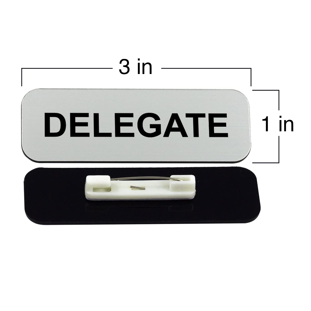 Delegate 1 x 3" Name Tag/Badge, (3 Pack)
