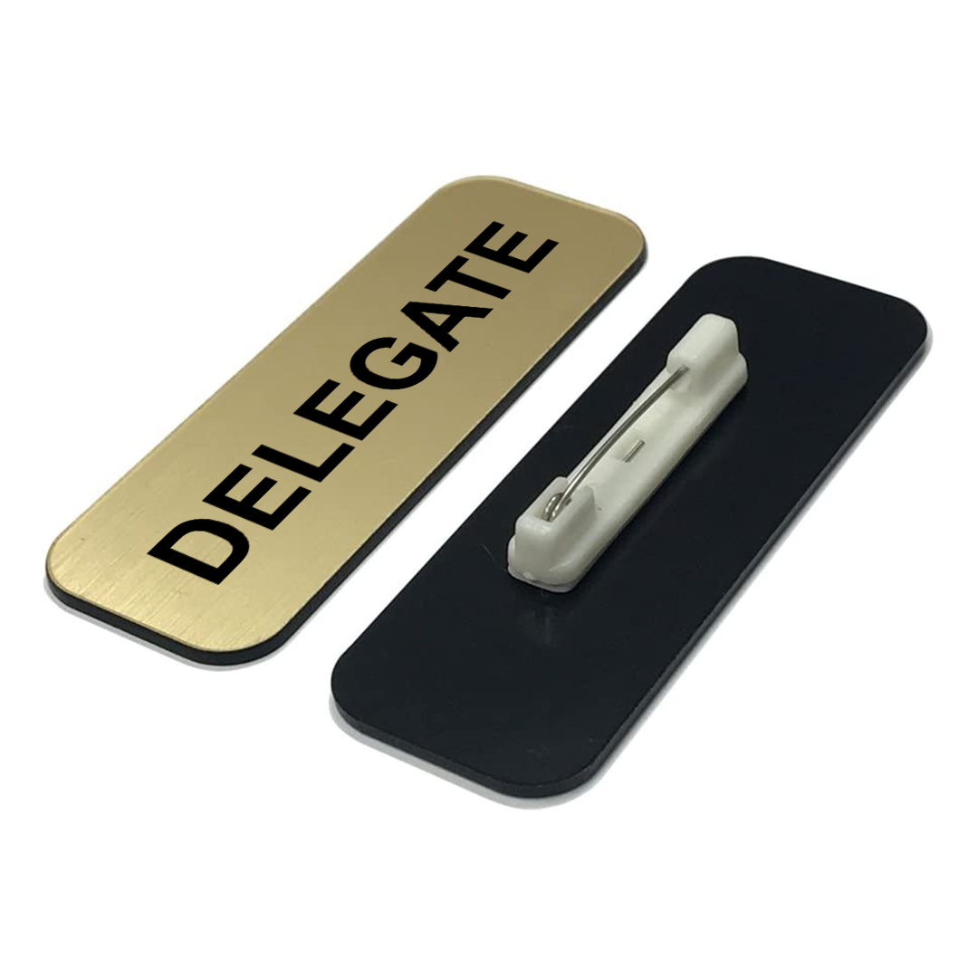 Delegate 1 x 3" Name Tag/Badge, (3 Pack)