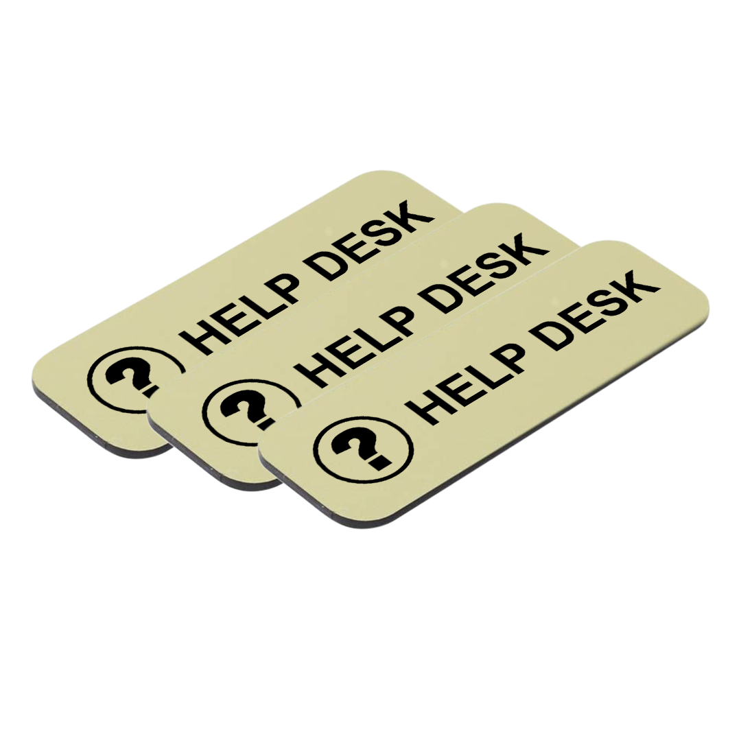 Help Desk 1 x 3″ Name Tag/Badge, (3 Pack)