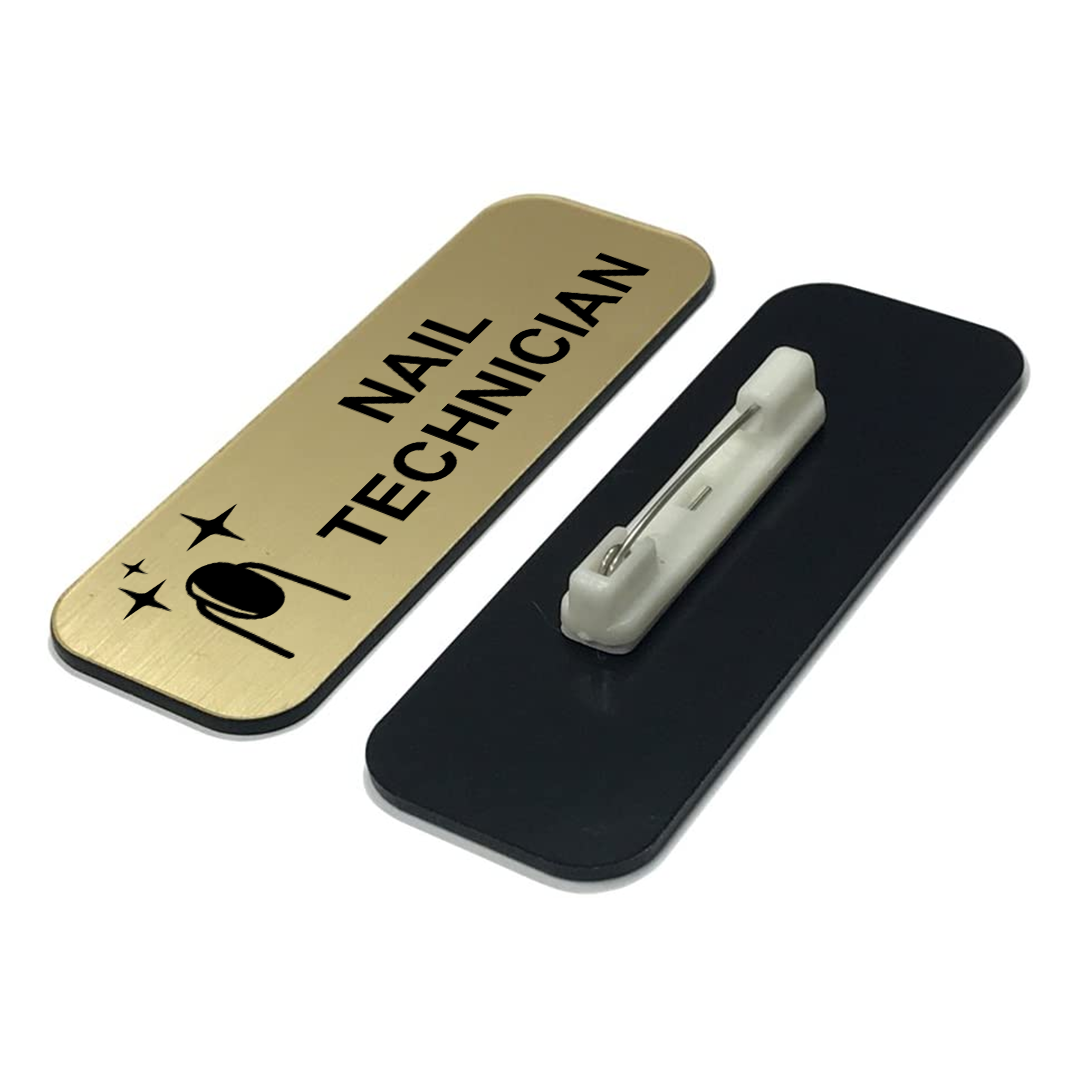 Nail Technician 1 x 3" Name Tag/Badge, (3 Pack)