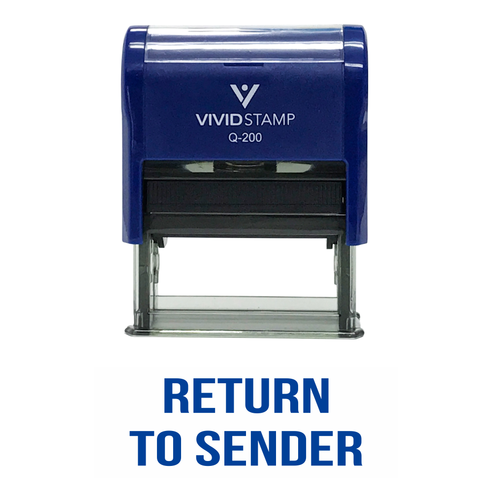 Return To Sender Classic Self Inking Rubber Stamp (Blue Ink) Medium