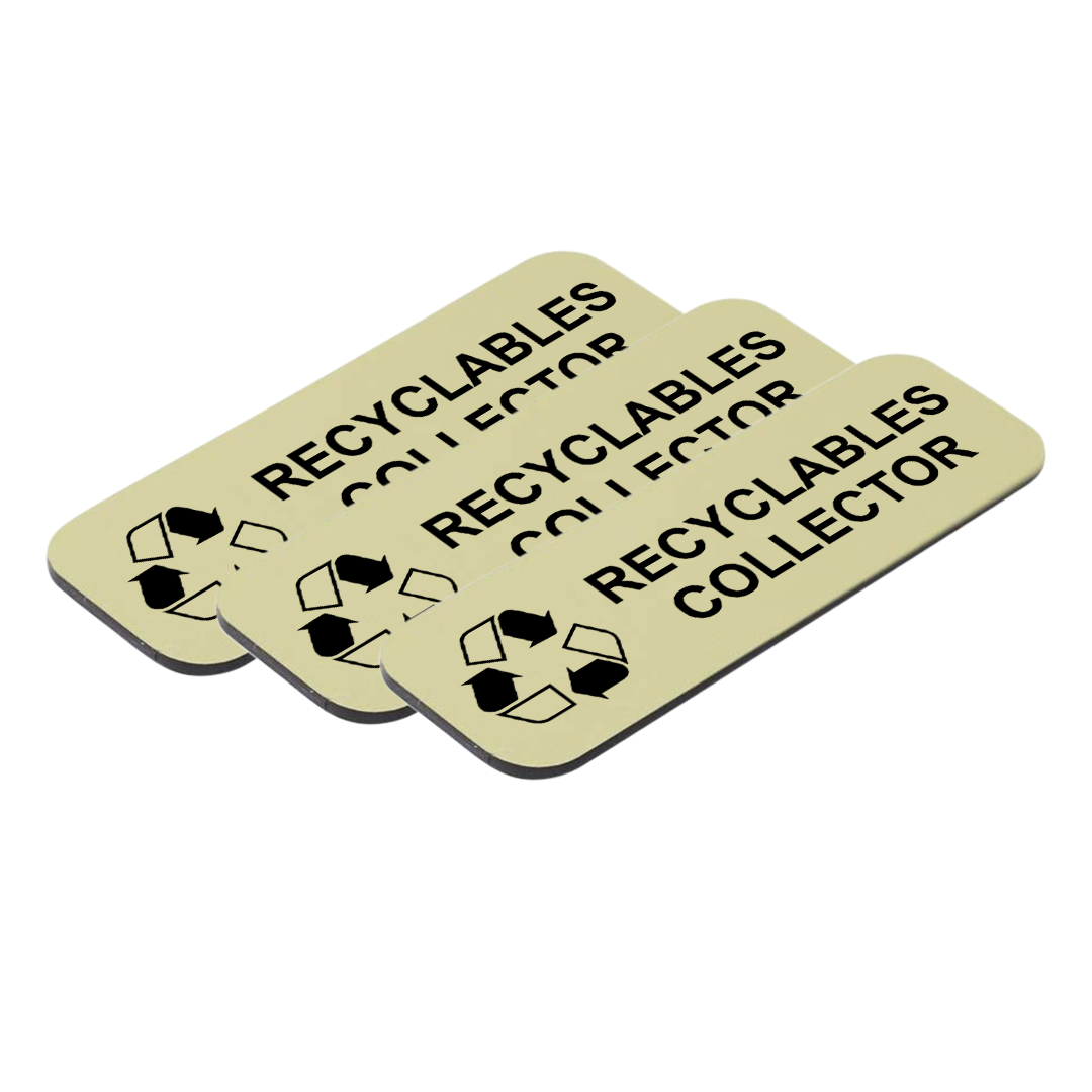 Recyclables Collector 1″ x 3″ Name Tag/Badge, (3 Pack)
