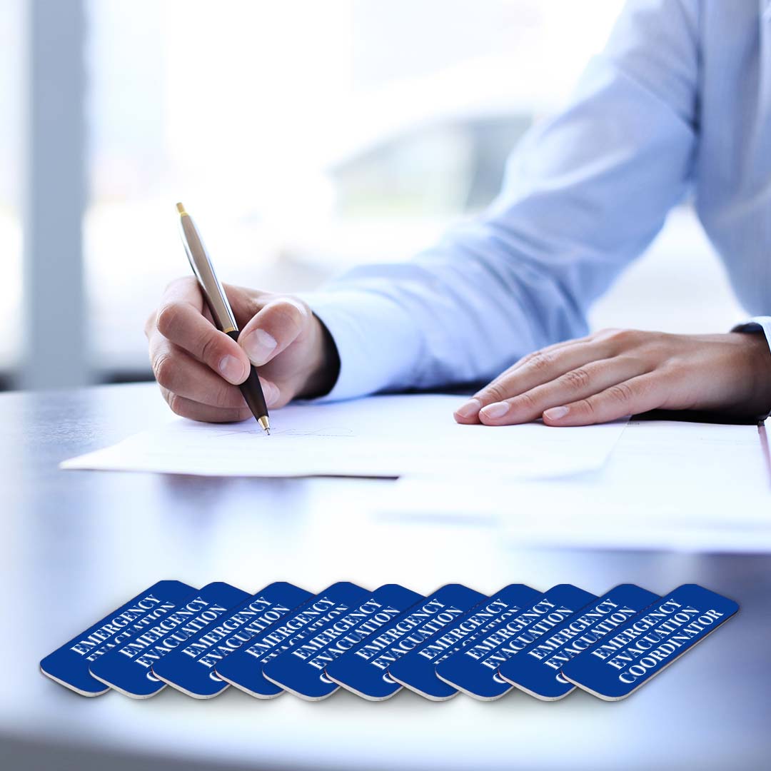 Emergency Evacuation Coordinator 1 x 3" Rounded Corner Name Badge