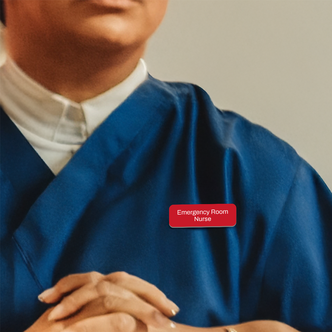 Emergency Room Nurse 1 x 3" Rounded Corner Name Badge