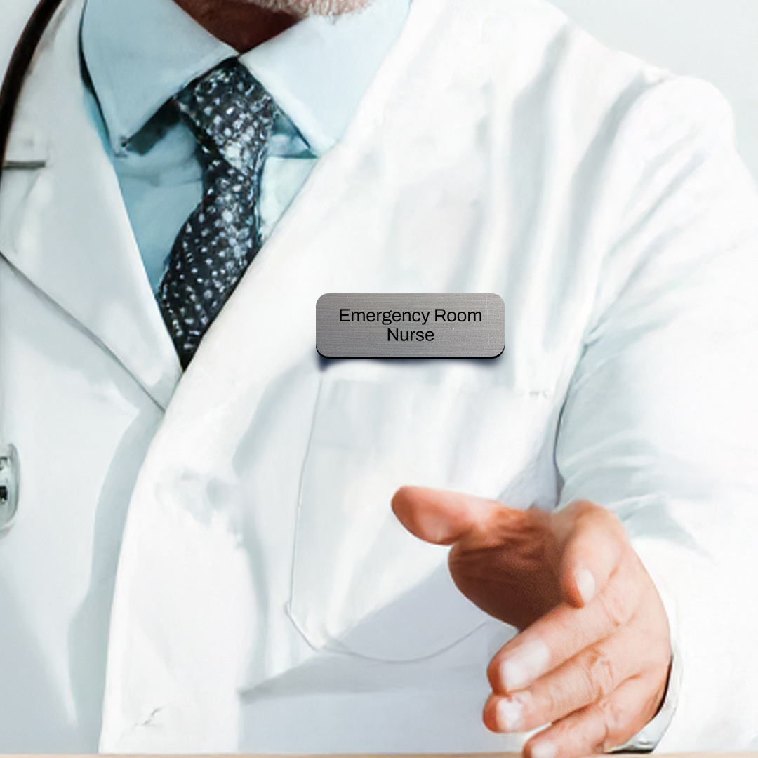 Emergency Room Nurse 1 x 3" Rounded Corner Name Badge
