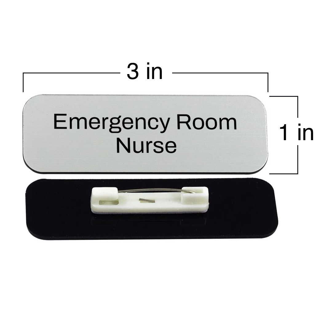 Emergency Room Nurse 1 x 3" Rounded Corner Name Badge
