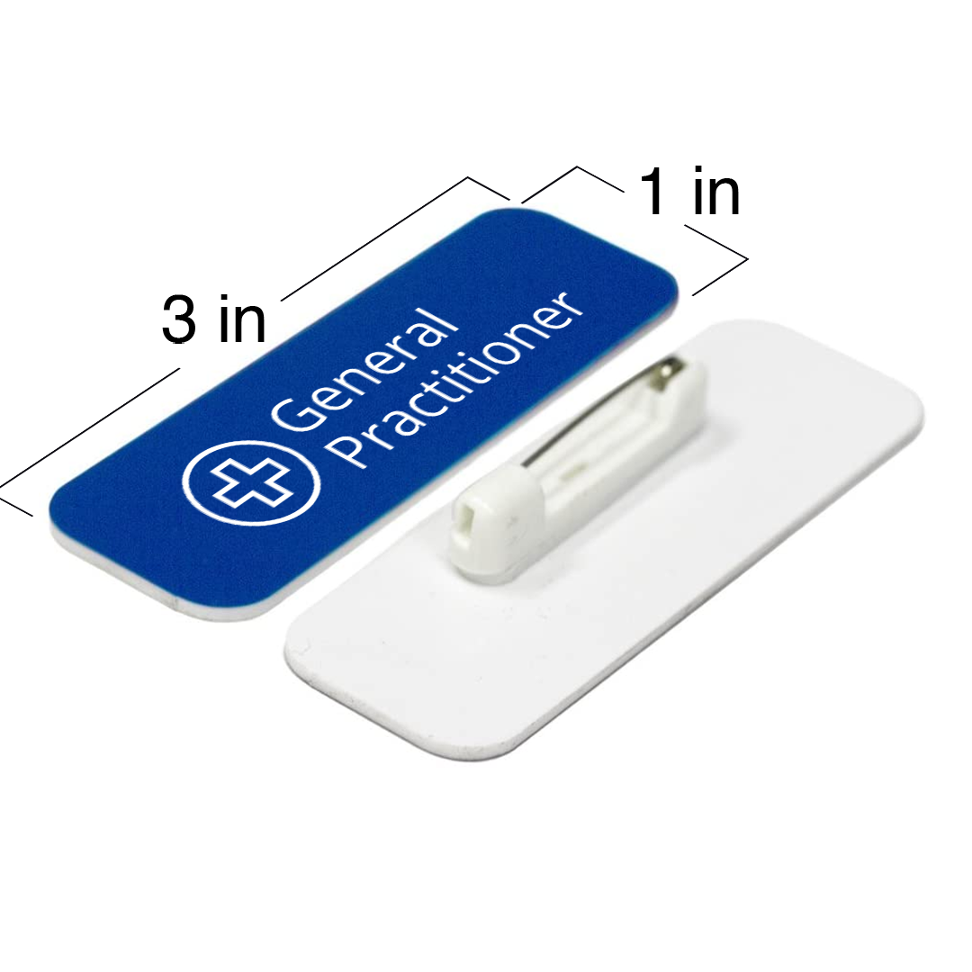 General Practitioner 1 x 3" Rounded Corner Name Badge