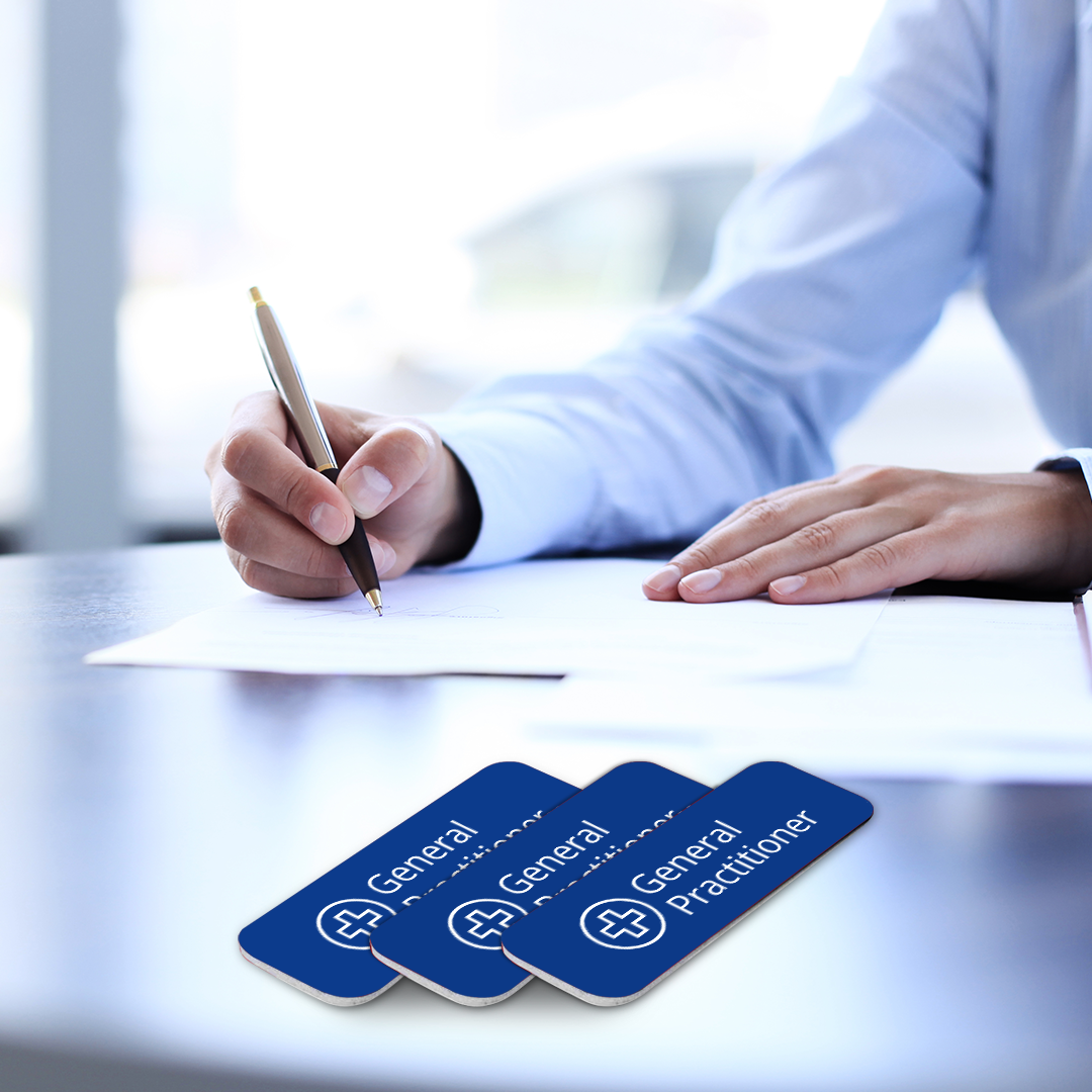 General Practitioner 1 x 3" Rounded Corner Name Badge