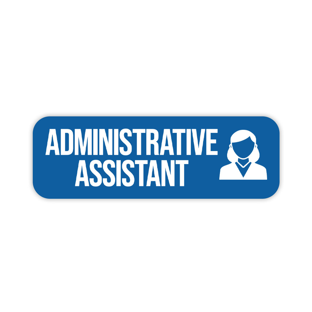 Administrative Assistant 1 x 3" Rounded Corner Name Badge | Medical Facilities