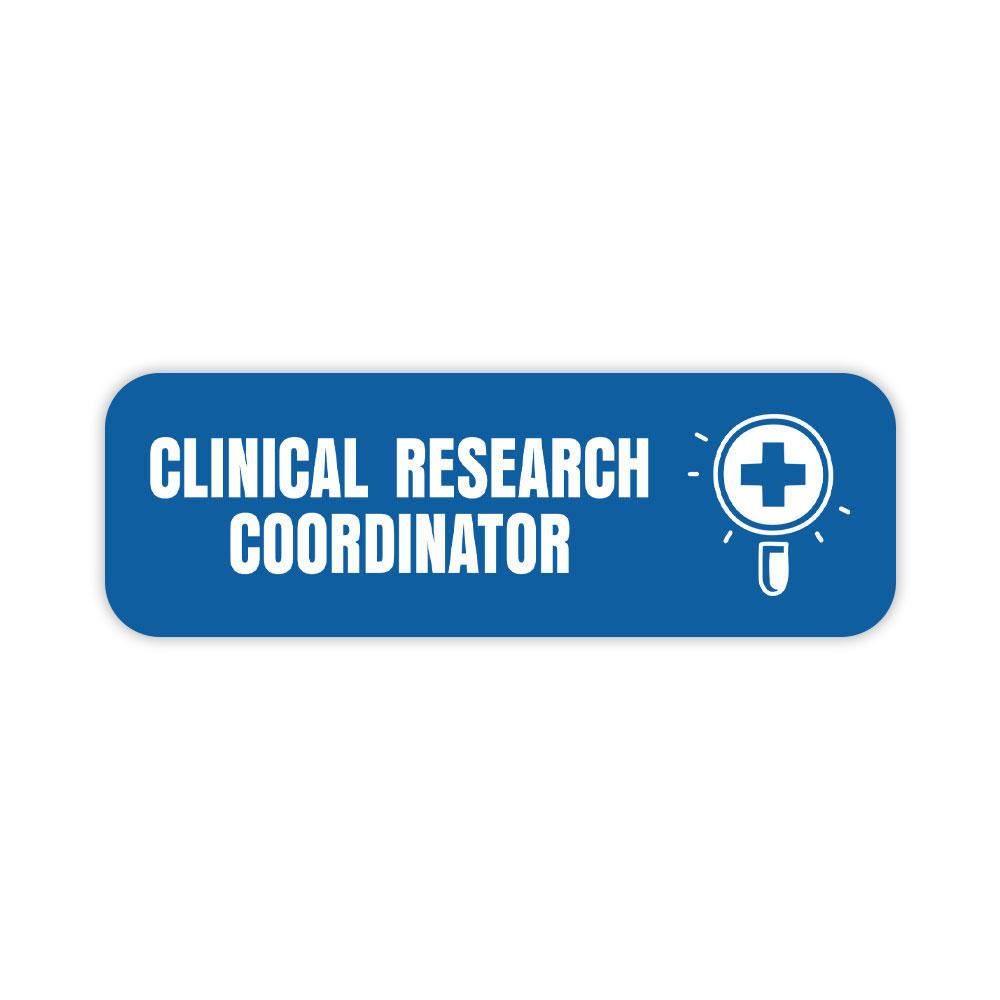 Clinical Research Coordinator 1 x 3" Rounded Corner Name Badge | Medical