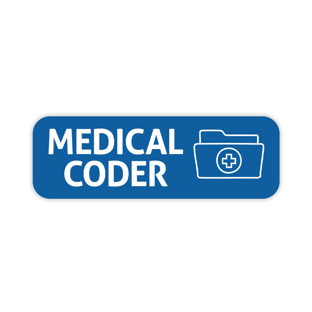 Medical Coder 1 x 3" Rounded Corner Name Badge | Medical Facilities