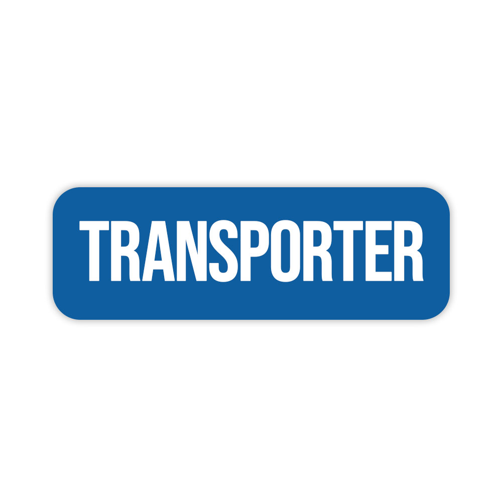 Transporter 1 x 3" Rounded Corner Name Badge | Medical Facilities