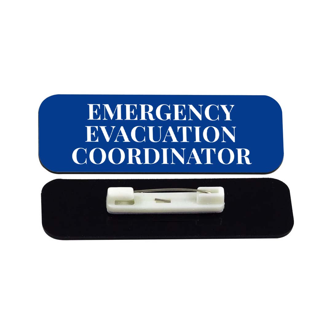 Emergency Evacuation Coordinator 1 x 3" Rounded Corner Name Badge
