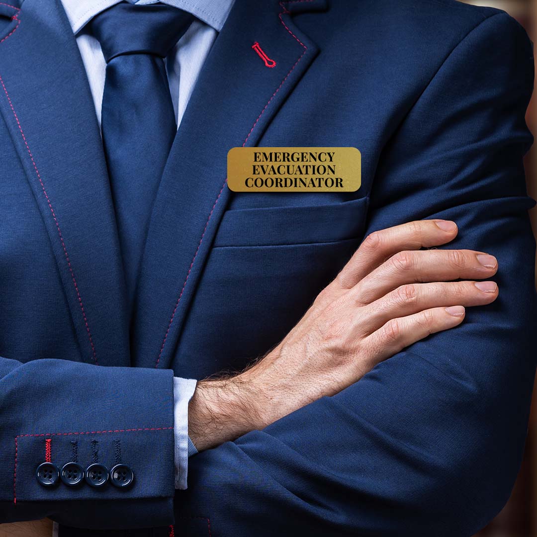 Emergency Evacuation Coordinator 1 x 3" Rounded Corner Name Badge