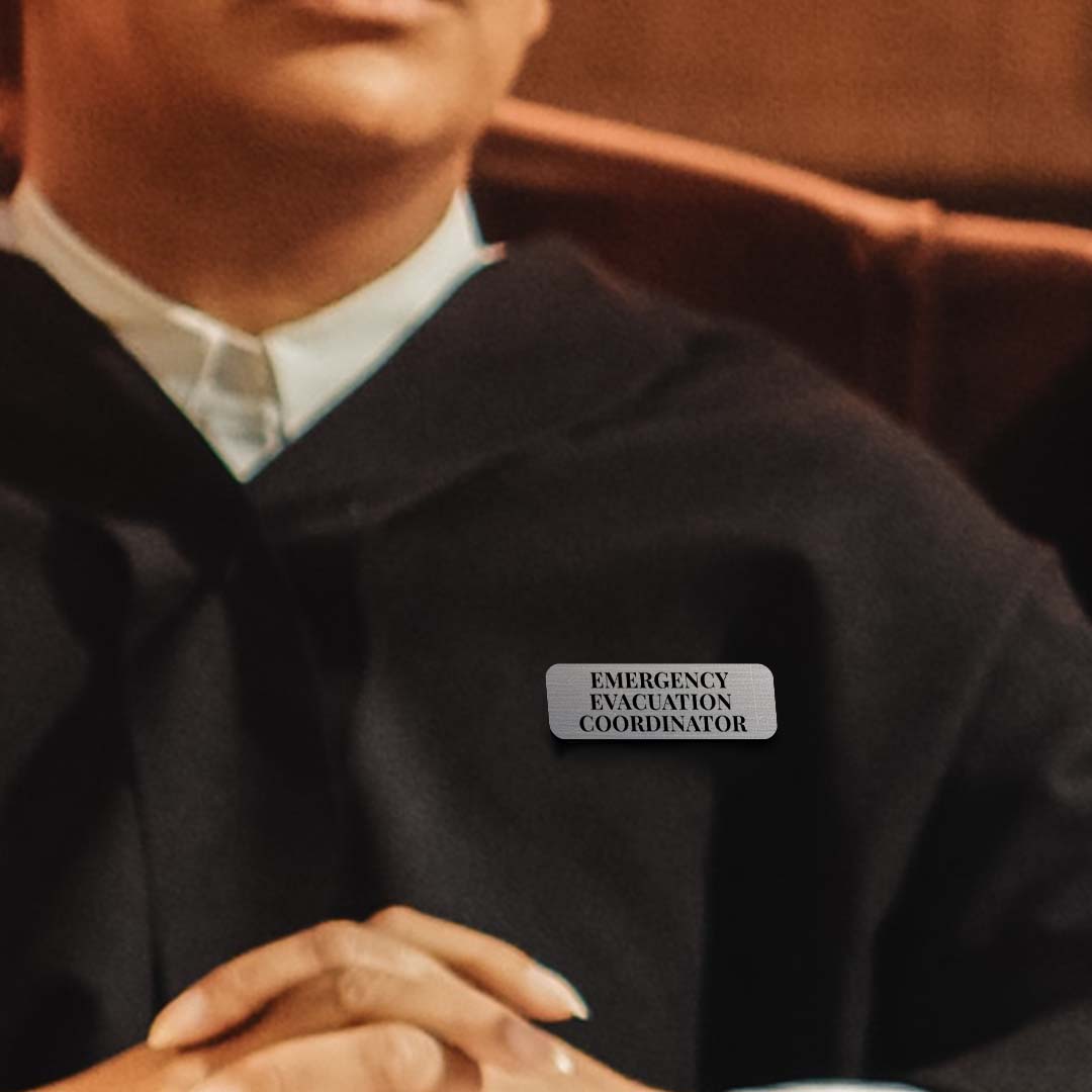 Emergency Evacuation Coordinator 1 x 3" Rounded Corner Name Badge